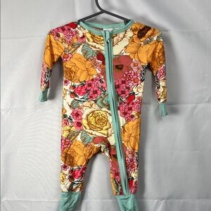PatPat Floral Bamboo Zip up sleeper size 6 months NWT